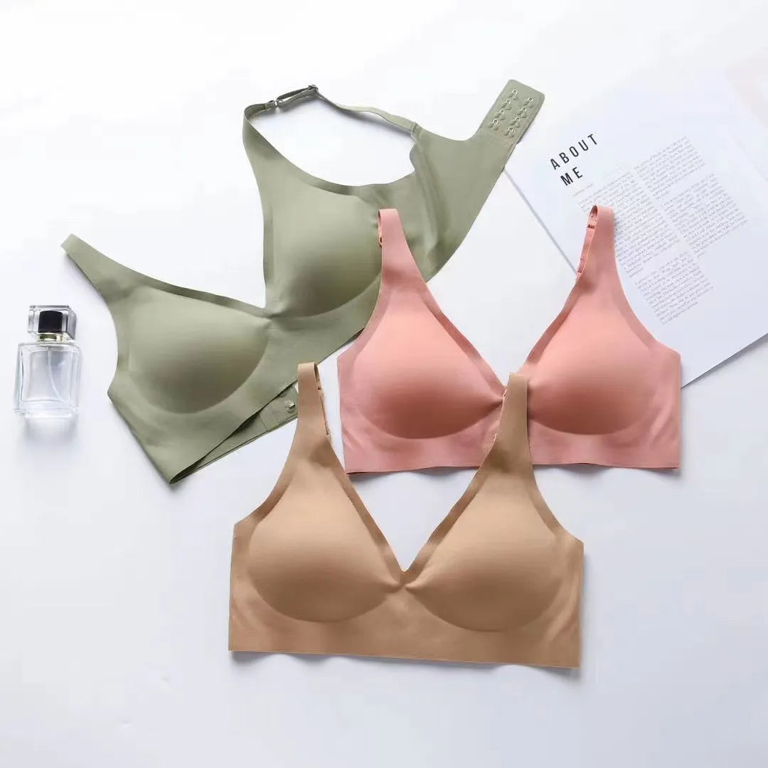 Naadloze Beugelloze BH met Diepe V Hals Comfort