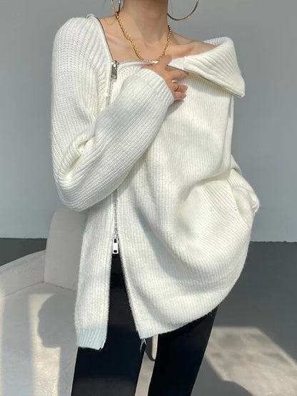 Dames Vest Met Ritssluiting Warme Pullover