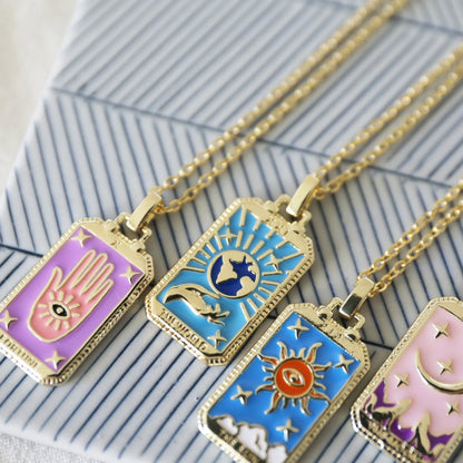 Tarot Kaart Halsketting Met Unieke Symbolen