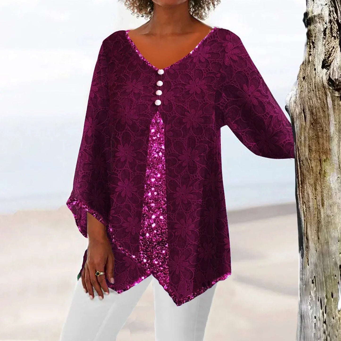Elegant Vest Oversized Bloemenprint Vintage Stijl