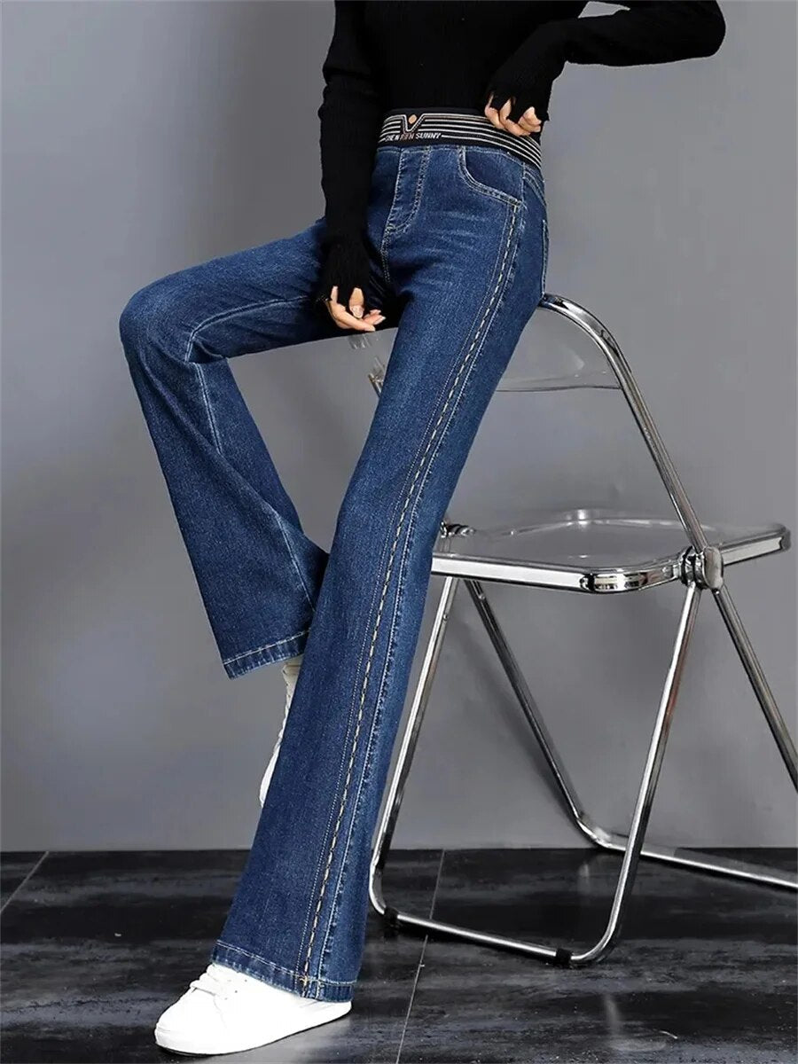 Hoge Taille Jeans voor Vrouw - Mode Vibes