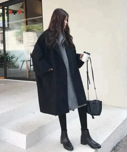 Oversized Trenchcoat Wollen Warm Elegante Dame - Mode Vibes