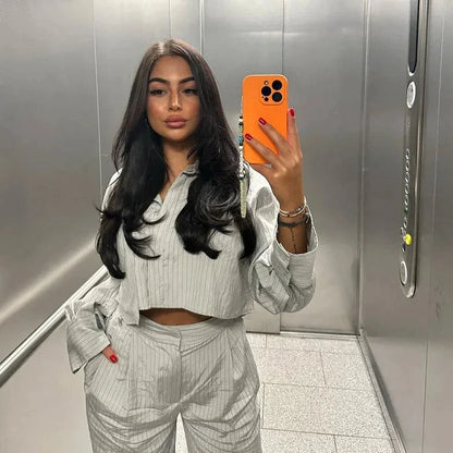 Casual Gestrepte Set 2-delig voor Vrouw - Mode Vibes