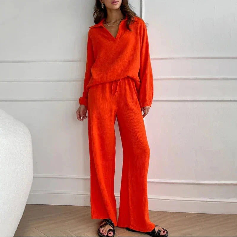 Casual Tweedelige Set Losse Top en Broek