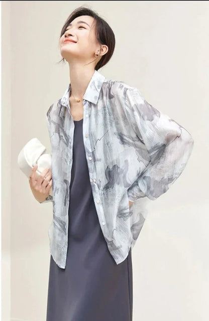 FemmeChic Lange Mouwen Polo Blouse voor Dames