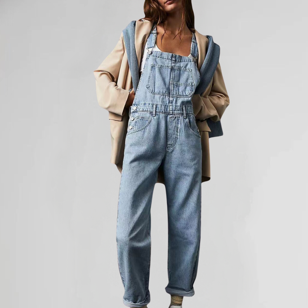 Dames Jumpsuit Trendy Denim Blauw - Mode Vibes