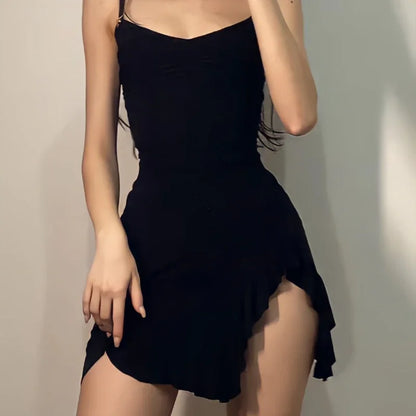 Zomer Elegante Zwarte Mini-Jurk