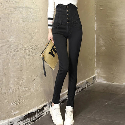 Sexy Superhoge Taille Skinny Potlood Jeans