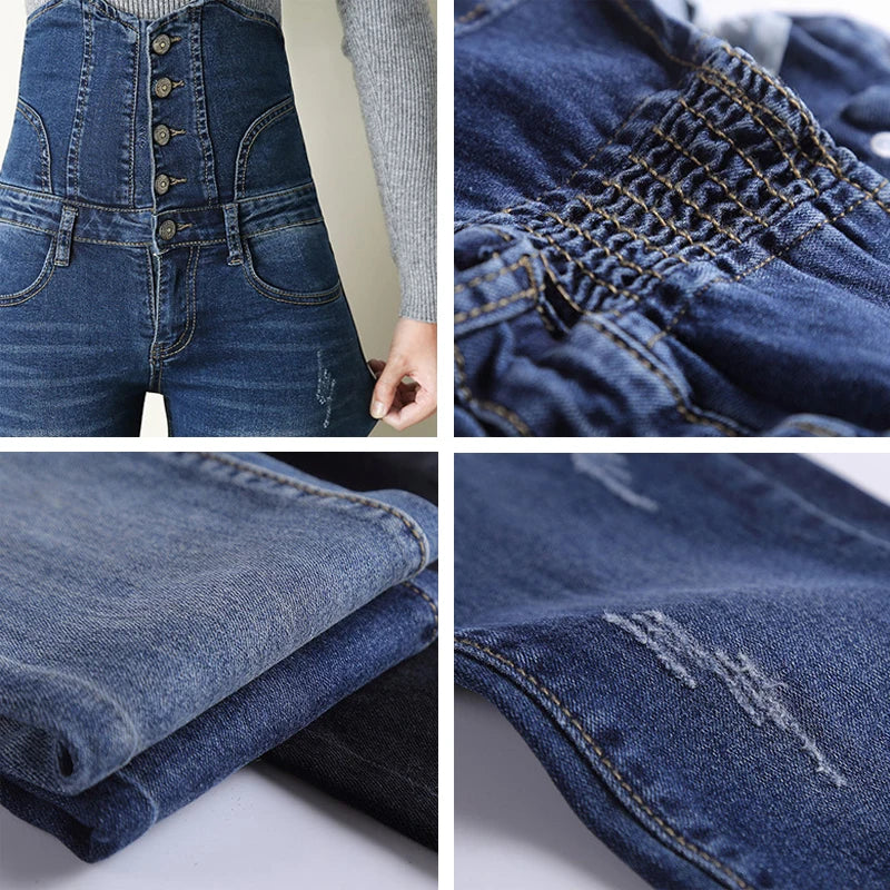 Sexy Superhoge Taille Skinny Potlood Jeans