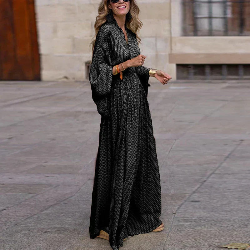 Dames Lange Jurk Chiffon V-hals
