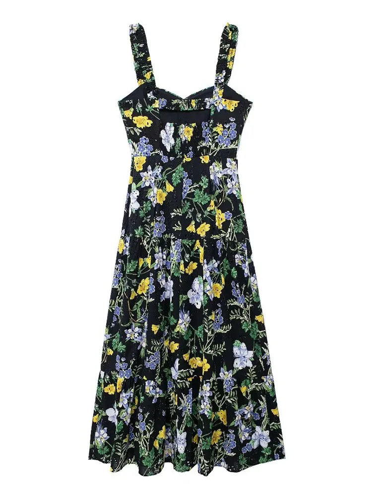 Riviera Leeter Zomerse Mouwloze Midi Jurk