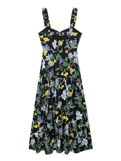Riviera Leeter Zomerse Mouwloze Midi Jurk