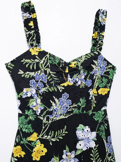 Riviera Leeter Zomerse Mouwloze Midi Jurk