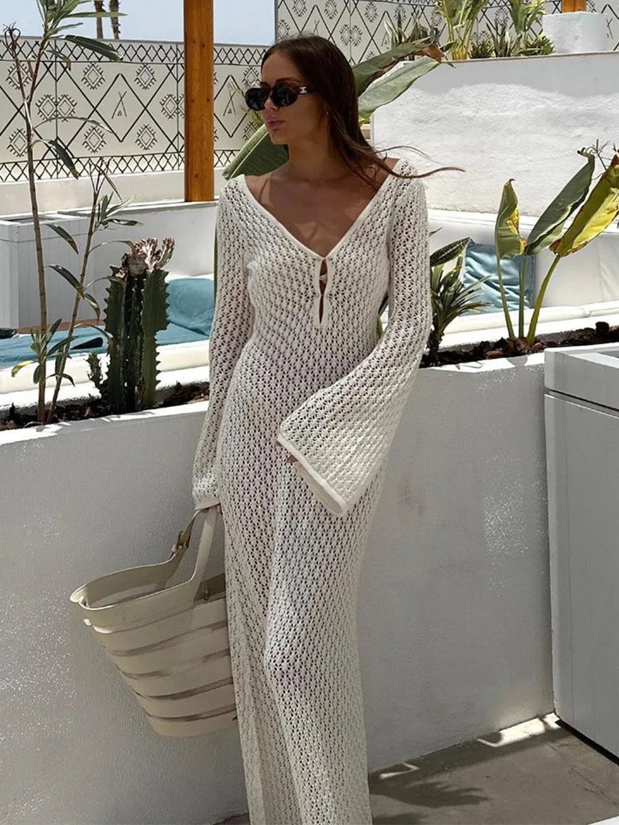Dames Strandjurk Stijlvol Open Rug