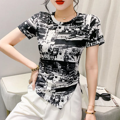 Luzia Mode Zomerse Gedrukte T-Shirt