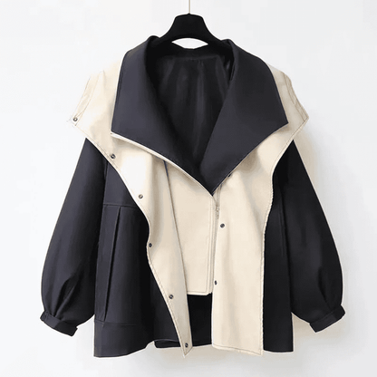 Oversized Damesjas met Capuchon – Tweekleurig & Gelaagd