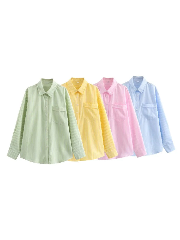 Damesblouse Gestreept Luchtig en Modern