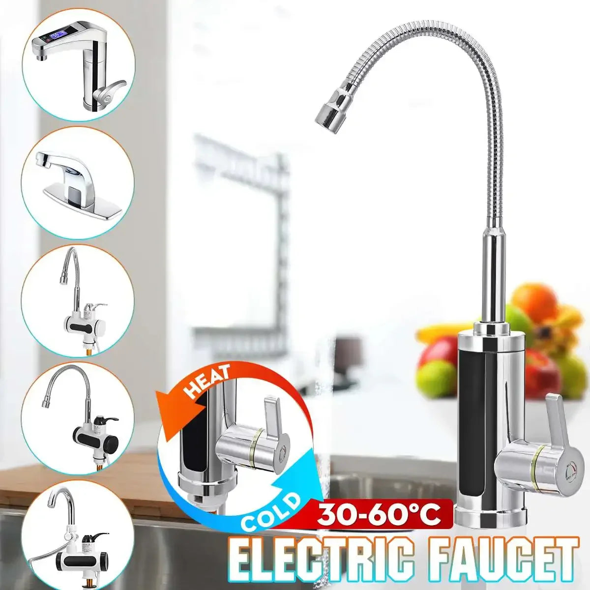 Elektrische Keukenkraan 3000W Direct Warm Water FlowHeat