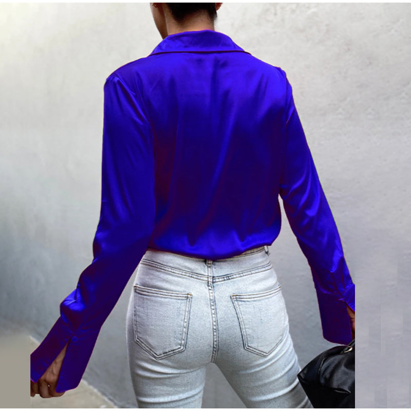 Satin Blouse Vrouwelijk Elegante Bloes voor Ieder Moment