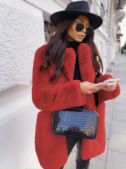 Warme Faux Fur Jas voor Vrouw Wintercollectie