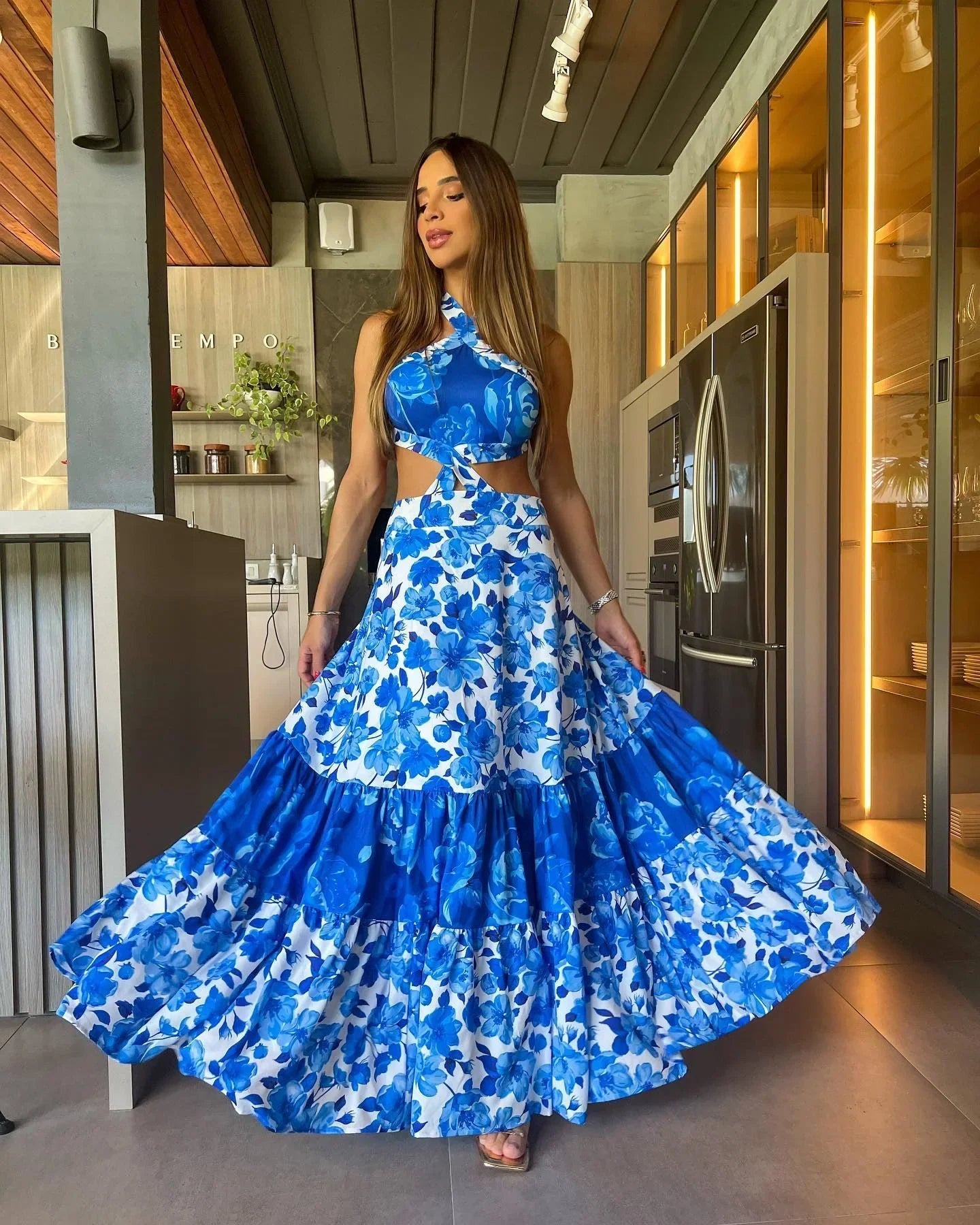 Boheemse Jurk Vrouwen Zomer Jurk Met Print - Mode Vibes