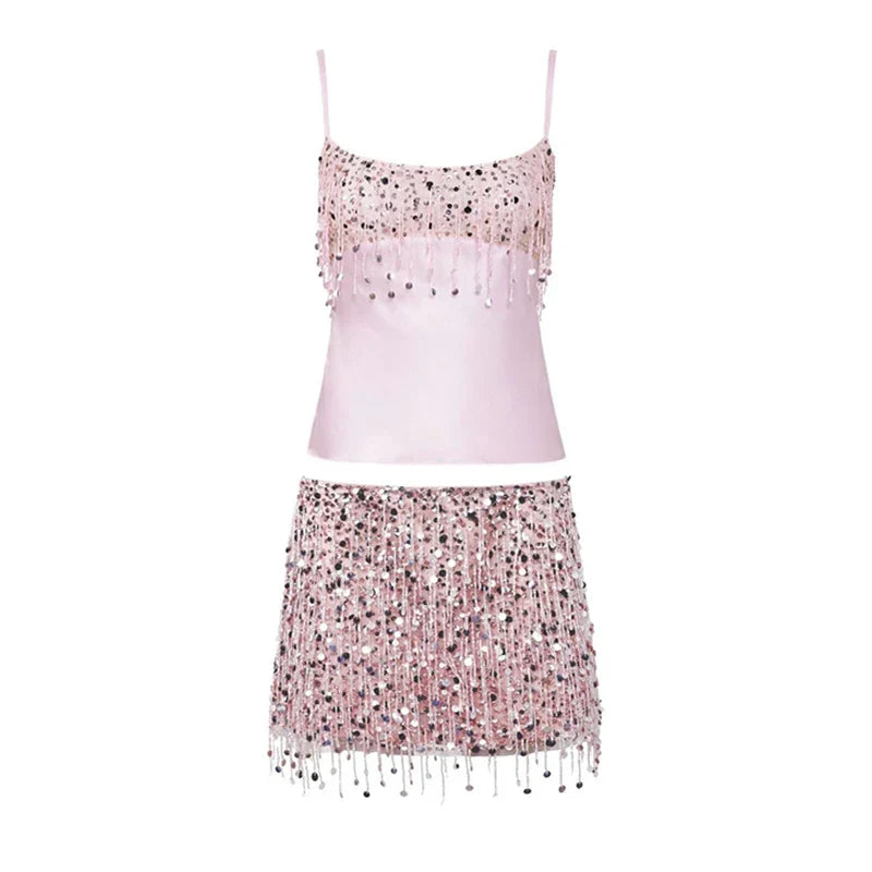Bikini Set Pailletten en Franjes Badmode Strand