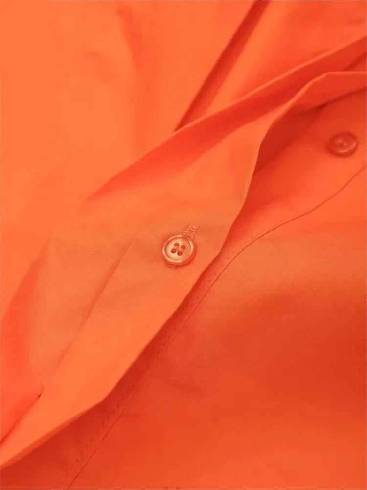 Noa | Korte zomerjurk met riem voor dames | Oranje