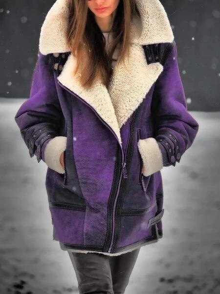 Suède Sherpa Jas Dames Warm en Stijlvol