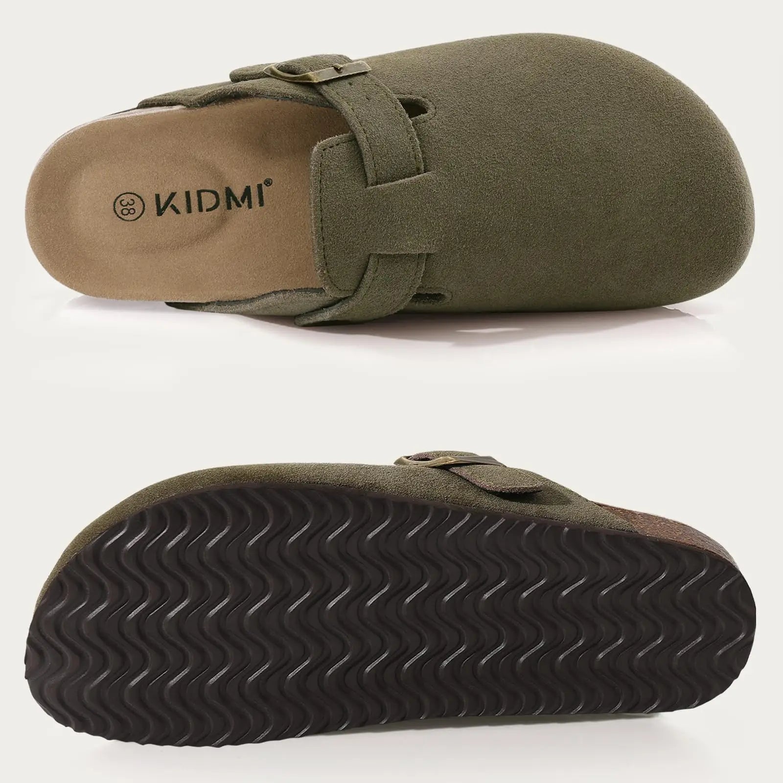 Kidmi | Zoccoli Donna in Pelle Scamosciata con Suola in Sughero-3