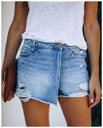 Denim Skort Stoer en Stijlvol voor Vrouw