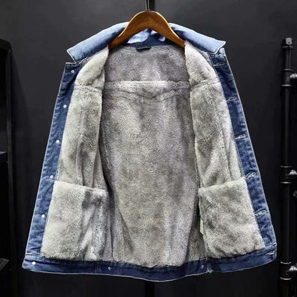 Heren Denim Jas Warm Winter Mode