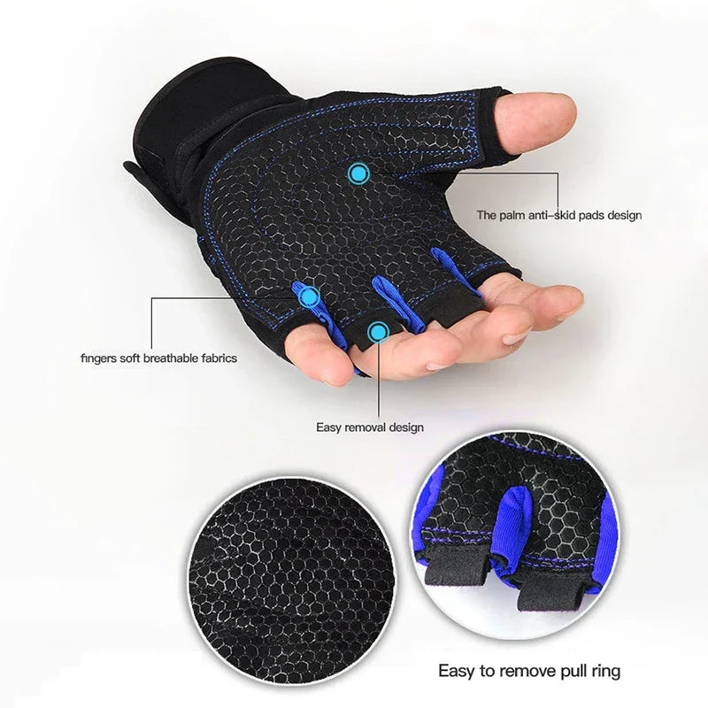 Gym Handschoenen Schokbestendig met Ondersteuning voor Fitness