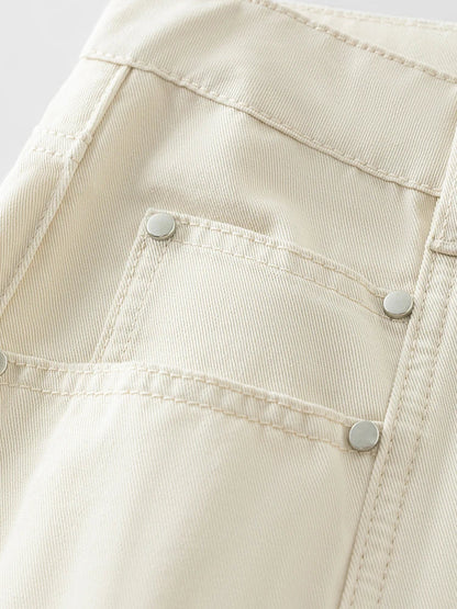 LuxeLoom Witte Rechte Jeans