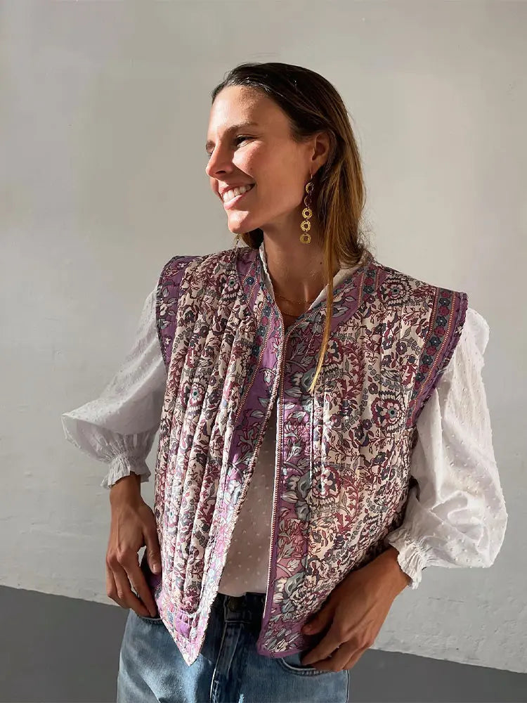 Lichtgewicht Gilet met Bloemenprint Comfortabel en Stijlvol