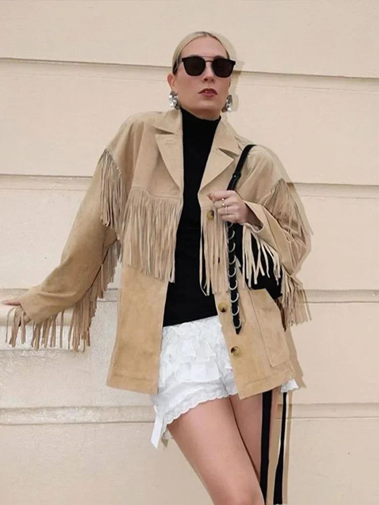 Suède Franje Jas Westers Stijl Boho Chic