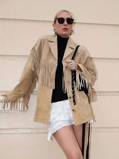 Suède Franje Jas Westers Stijl Boho Chic