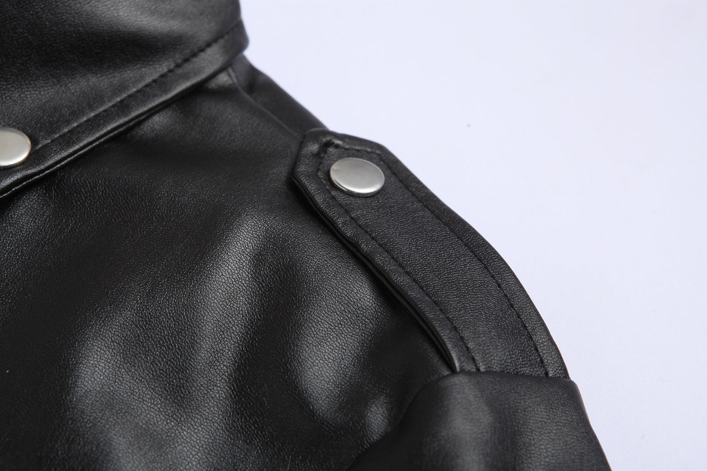 Leren Motorjas Heren Slim Fit met Opstaande Kraag