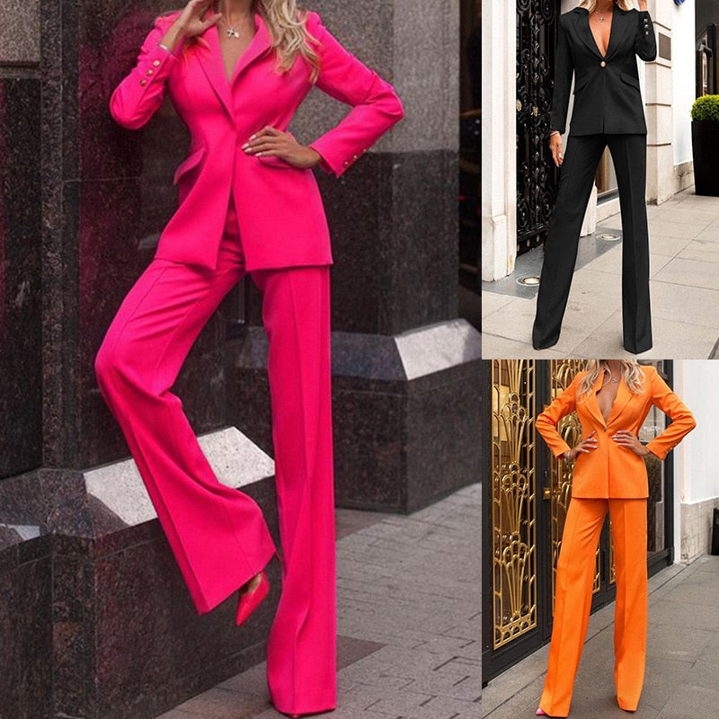 Damespak met Blazer en Broek voor Vrouw Moderne Stijl