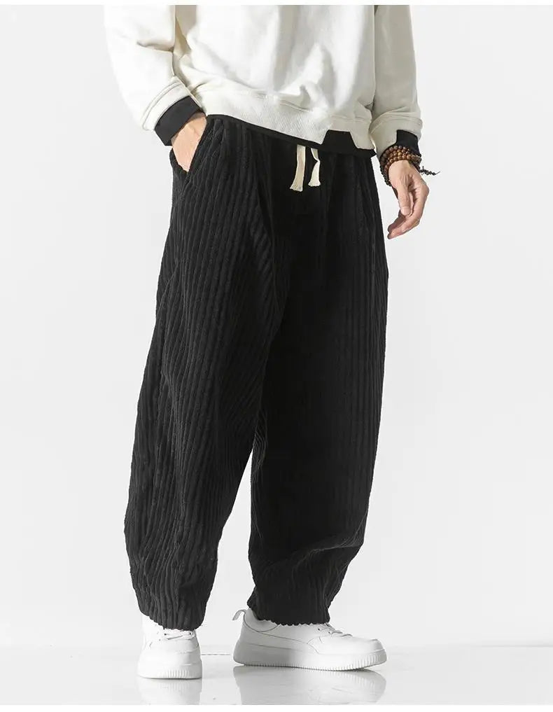 Heren ribgebreide joggingbroek – Relaxed fit met elastische tailleband