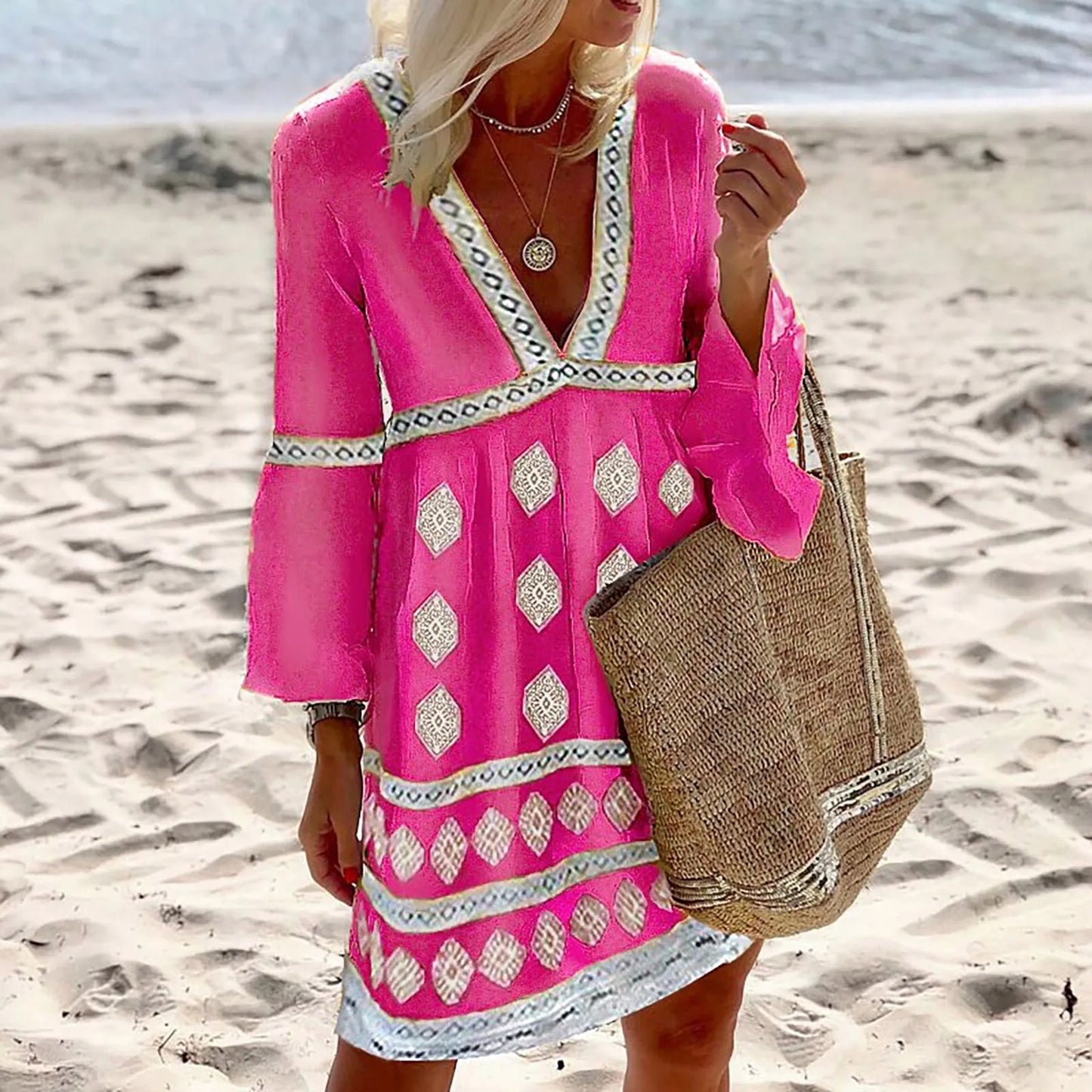 Zomerjurk met Vleermuismouwen Abella Mooi Model