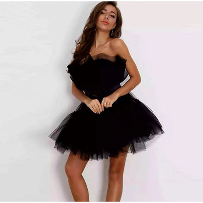Feestelijke Jurk Tulle Uniek Design Voor Vrouw