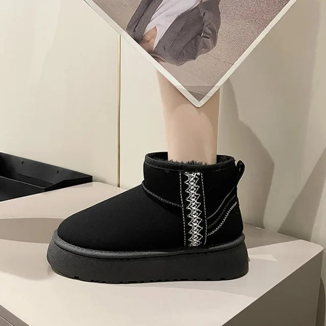 Dames Laarzen Kort Mini Model Leer - Mode Vibes