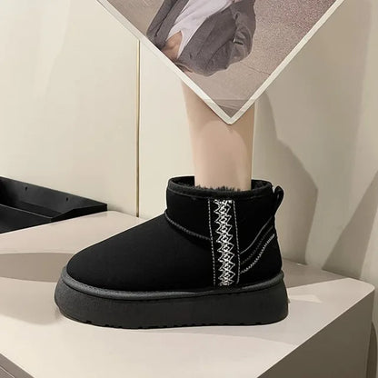 Dames Laarzen Kort Mini Model Leer - Mode Vibes