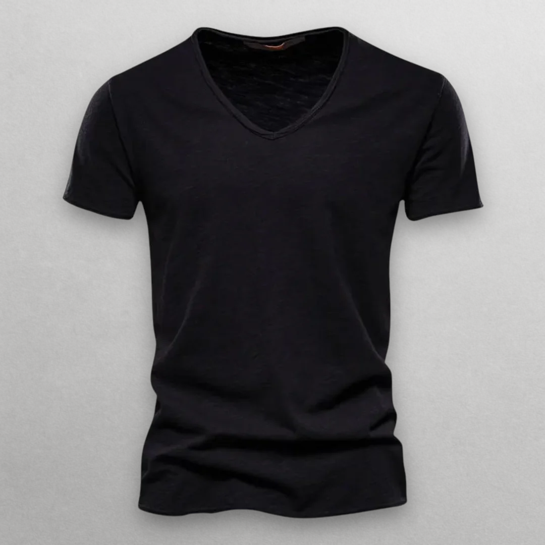 V-Hals T-Shirt voor Heren – Katoenen Slim Fit