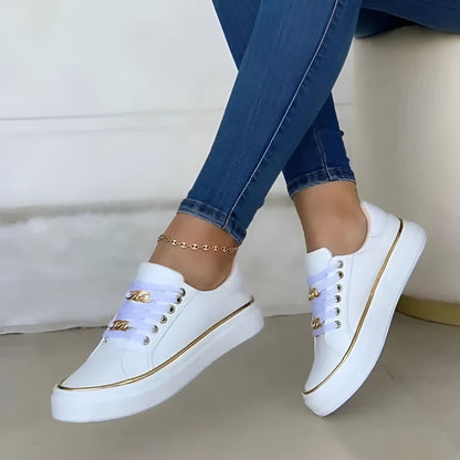 Dames Sneakers Platform met Ketting Detail – Casual Schoenen voor Dagelijks Gebruik