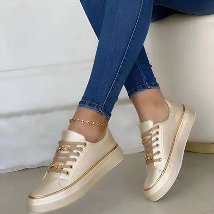 Dames Sneakers Platform met Ketting Detail – Casual Schoenen voor Dagelijks Gebruik
