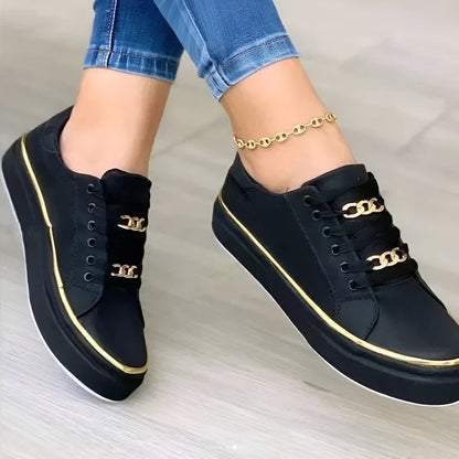 Dames Sneakers Platform met Ketting Detail – Casual Schoenen voor Dagelijks Gebruik
