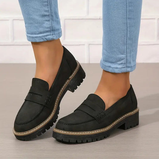 Dames Loafers Sienna Zwart Comfortabel Met Plateauzool - Mode Vibes