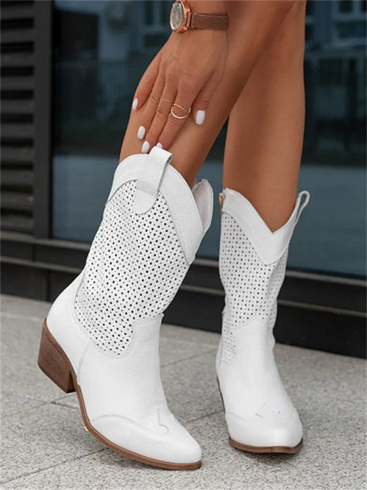 Sienna | Ademend Chic Cowboylaarzen Dames met Ritssluiting 1