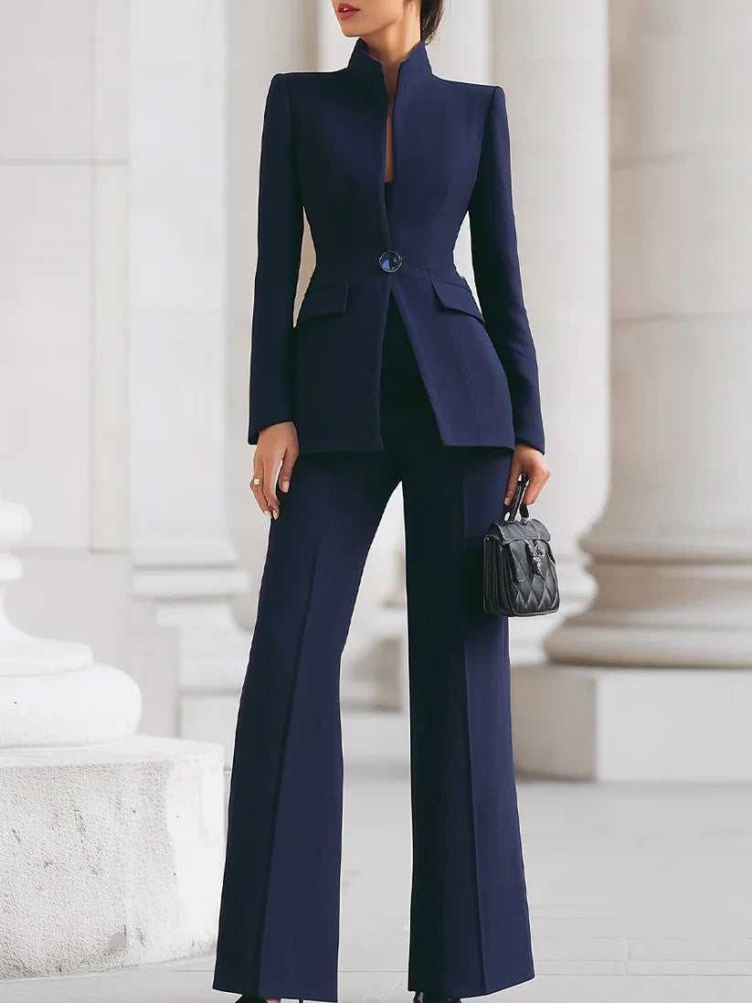 Dames Blazer Pak met Pantalon en Taille Accent - Mode Vibes